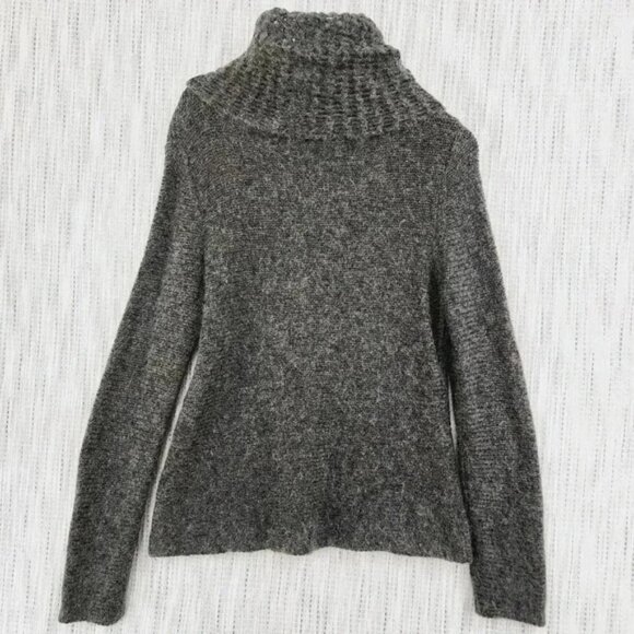 Eileen Fisher Wool Mohair Blend Cowl neck Pullover Sweater Women's L Gray - Picture 2 of 9